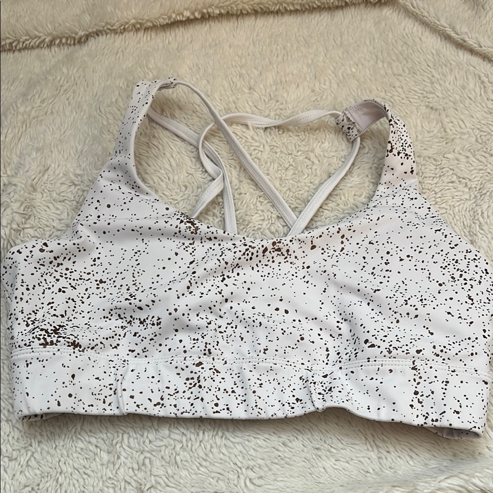 ZYIA white and gold speckled bra